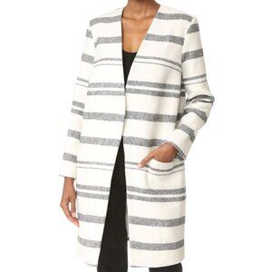 FINDERS KEEPERS Womens Wool Blend "Settle the Score Coat" in Light Stripe